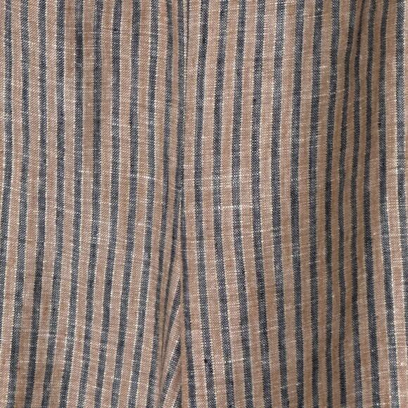 NWT Boden Linen Shirred Waist Camel and Black Lurex Stripe Wide Leg Trousers 4 - Picture 9 of 16